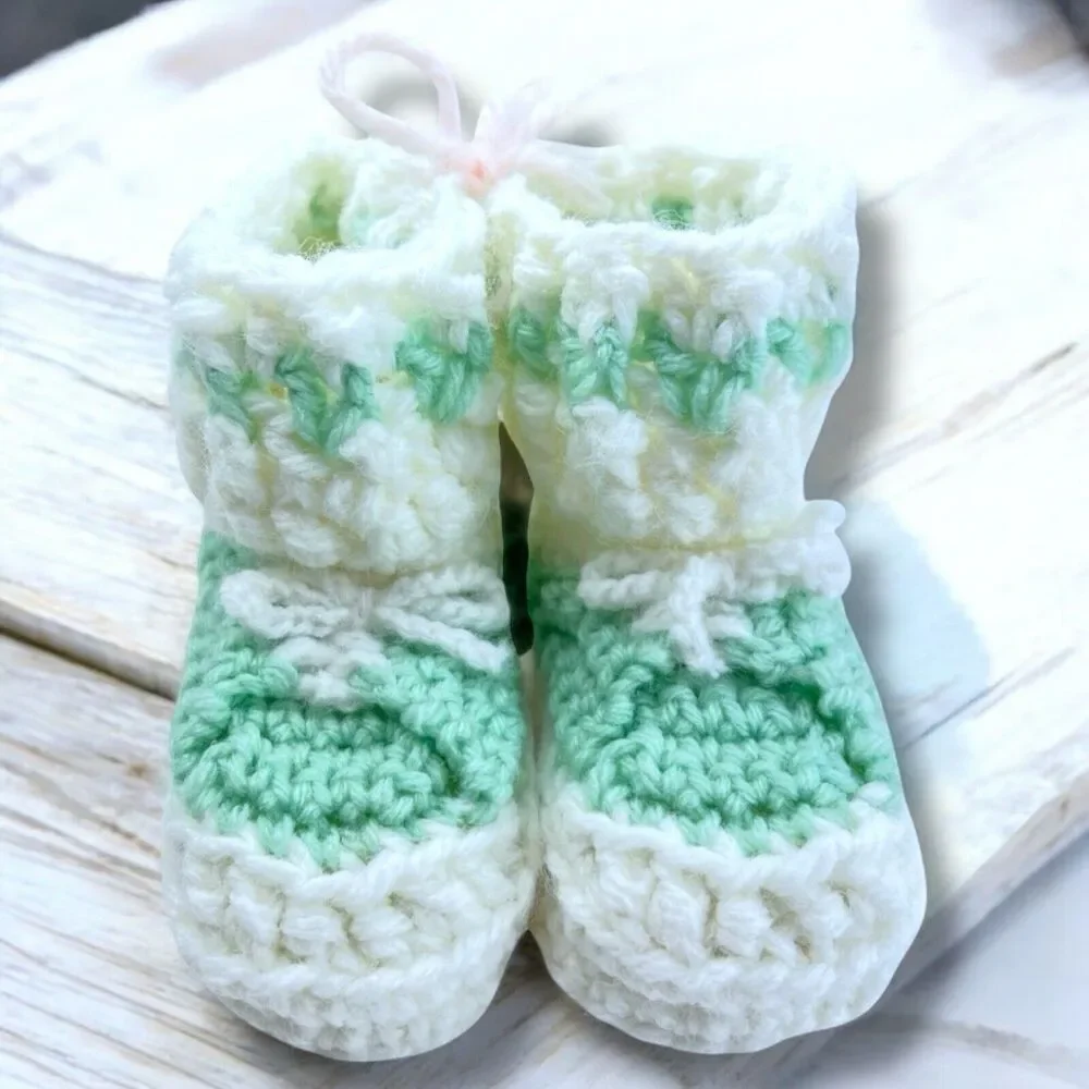 Handmade Aqua Green White